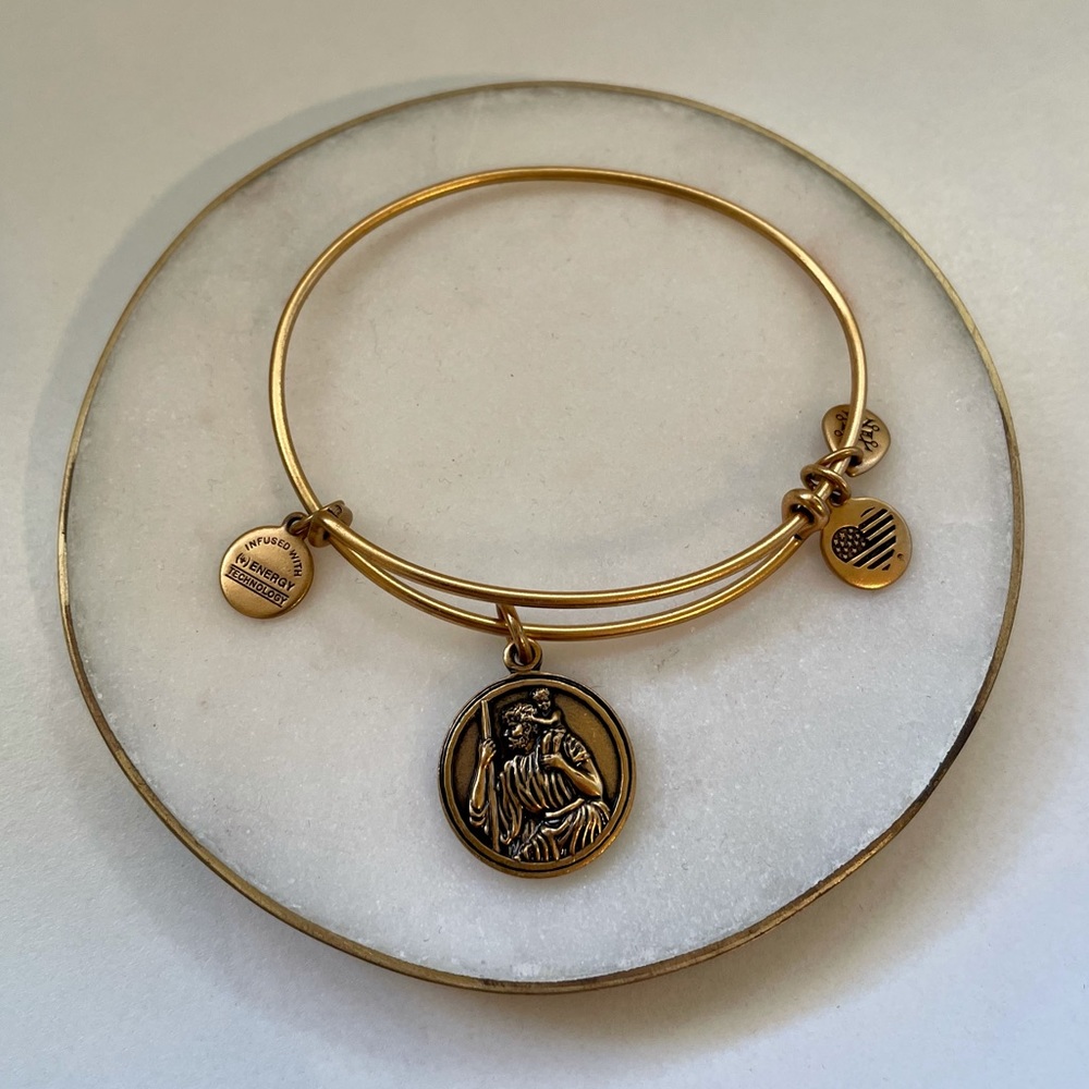 NWOT Alex and Ani Saint Christopher Charm Bangle